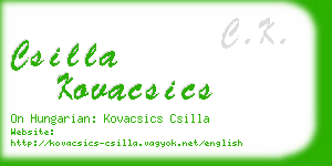 csilla kovacsics business card